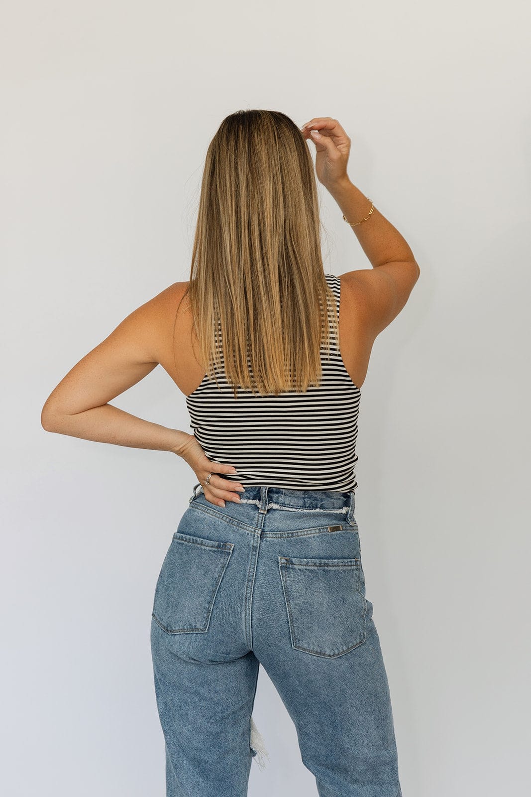 Black and White Striped Tank