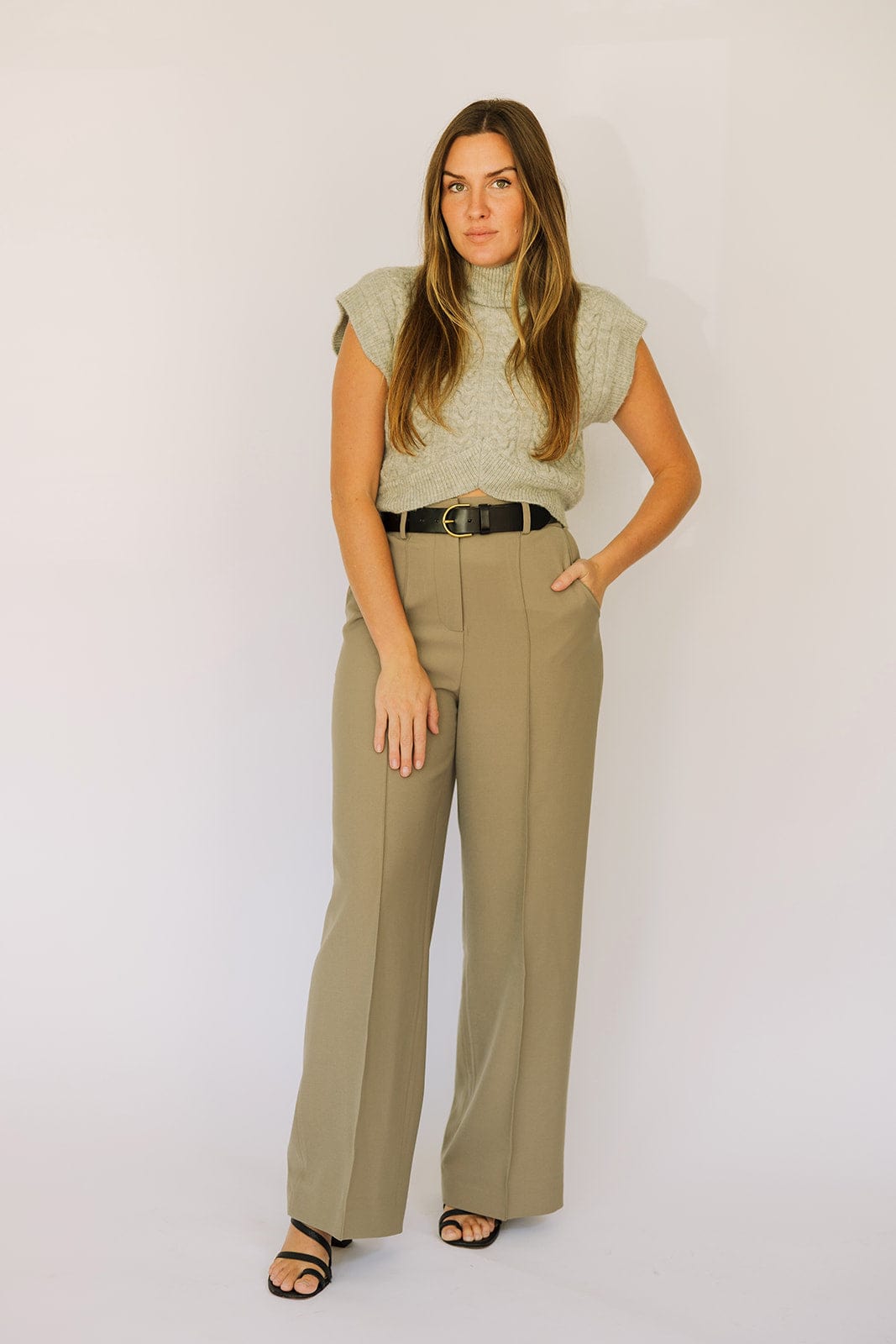Mock Neck Cropped Sweater