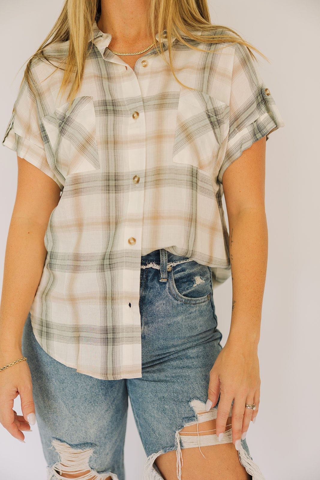 Lightweight Short Sleeve Plaid