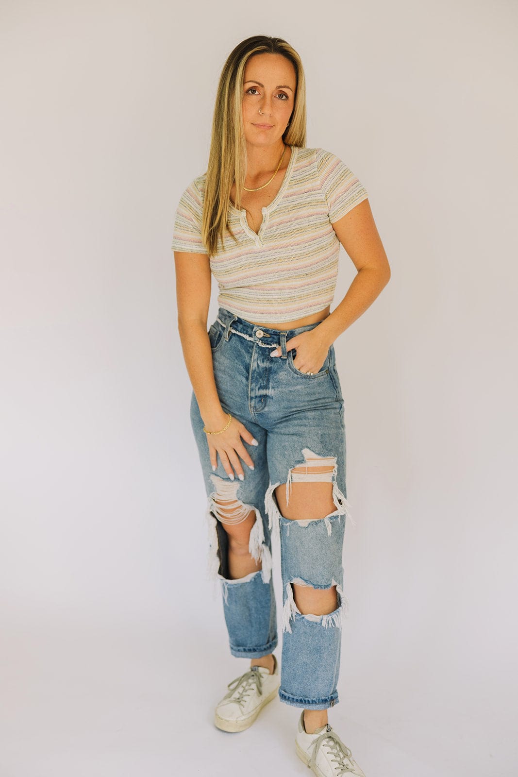 Stripey Cropped Tee