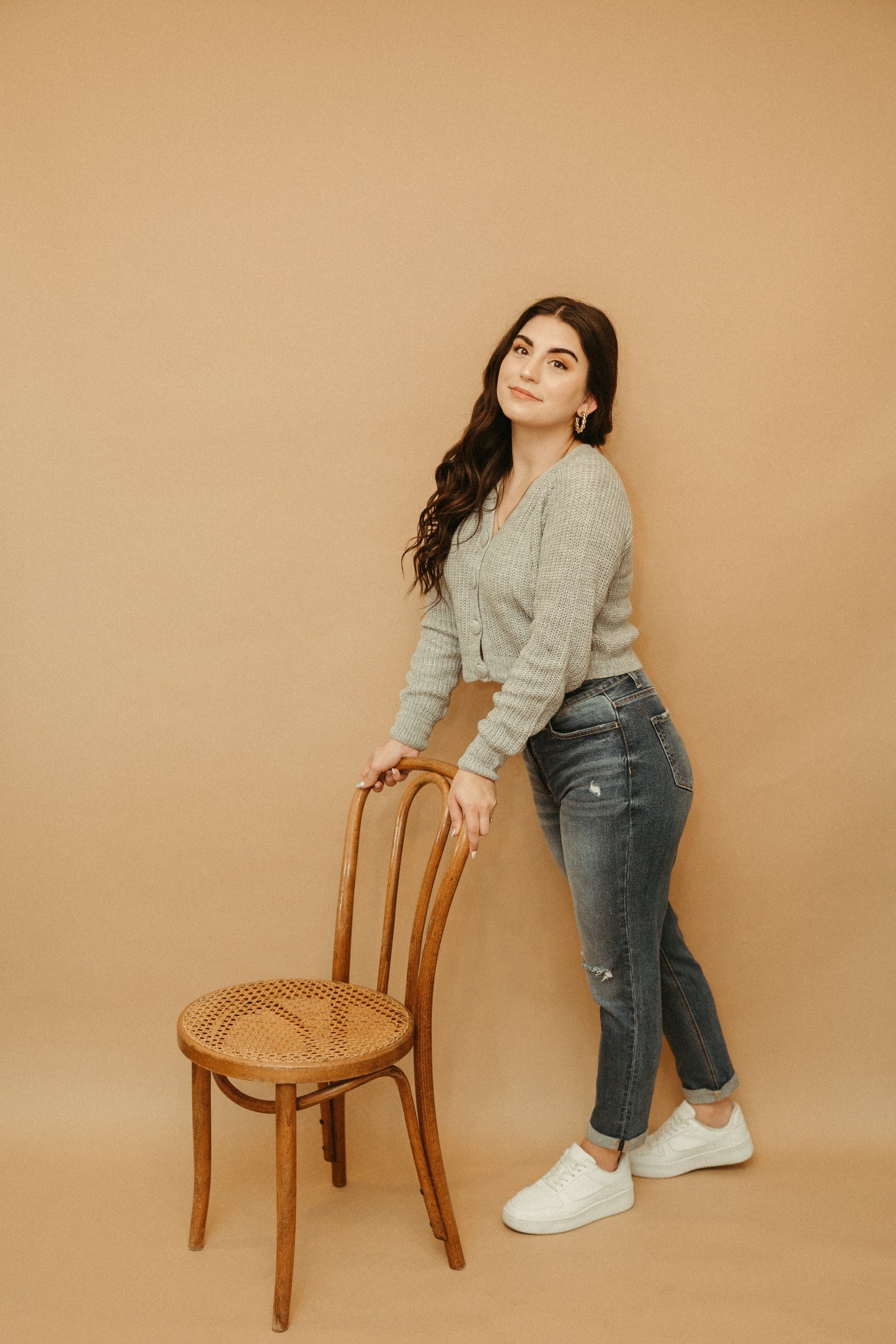 Distressed Double Cuffed Mom Jeans