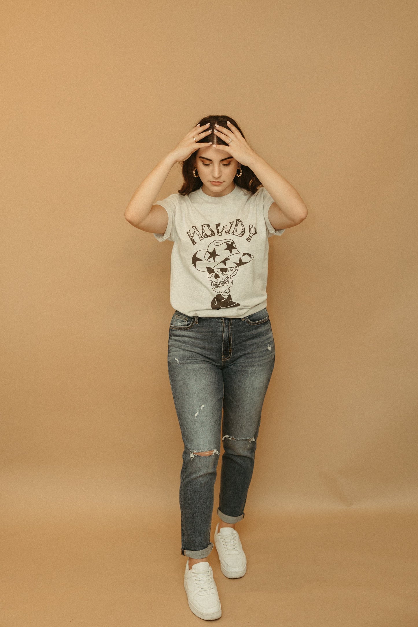Distressed Double Cuffed Mom Jeans