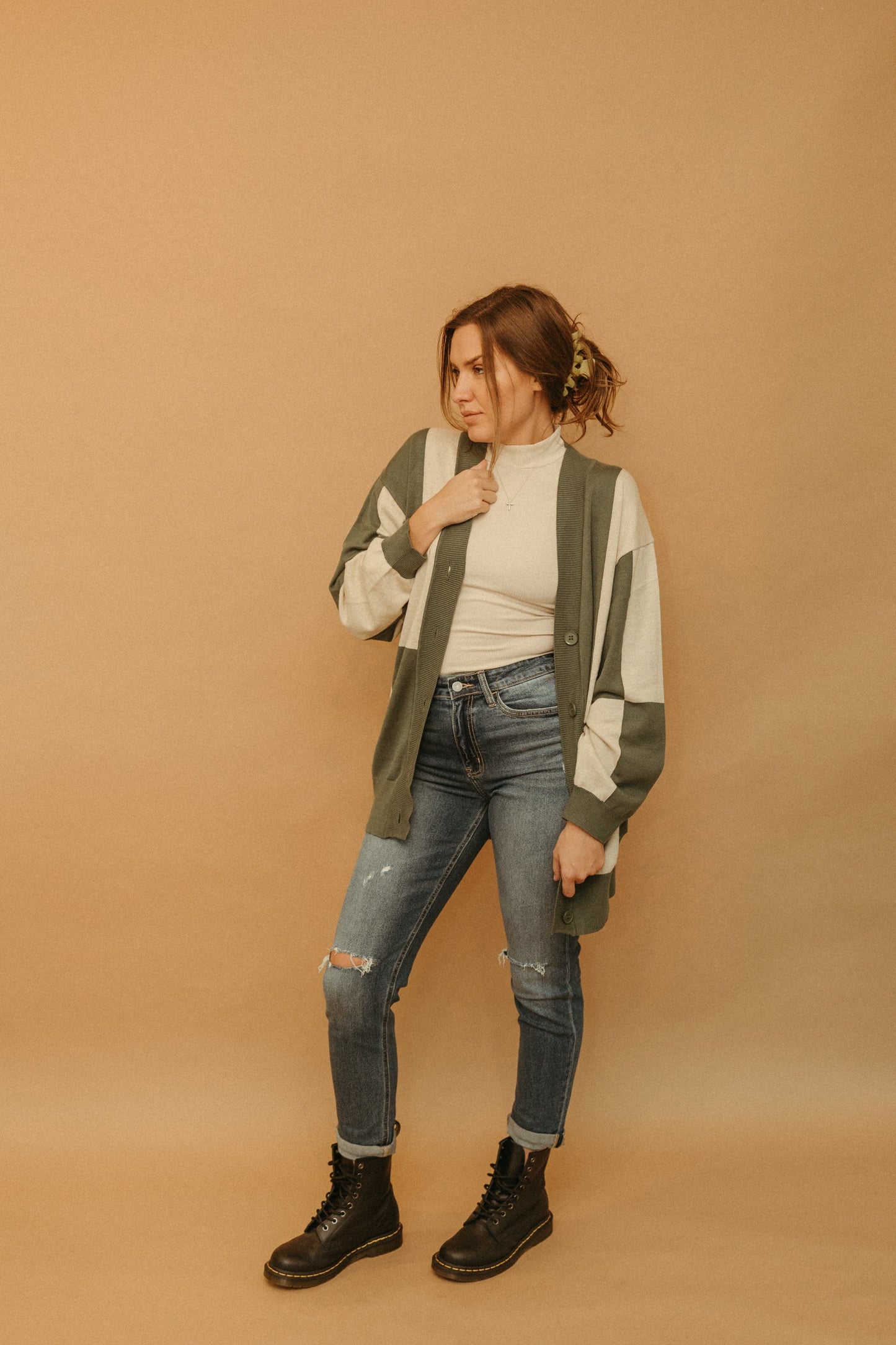 Color Block Knit Cardigan