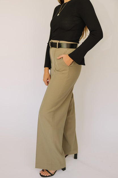 Bella Khaki Classic Trousers