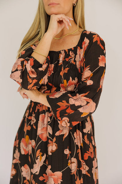 Warm Blooms Midi Dress